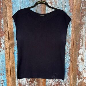 Talbots Short Sleeve Navy Sweater Top